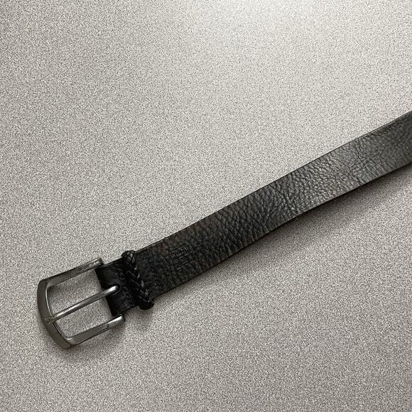 Lauren Ralph Lauren Brown Leather Belt Silver Buckle Distressed Large 1 3/8th" - Picture 2 of 12